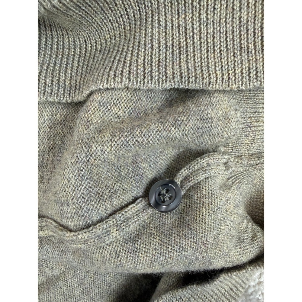 Pronto Uomo Sweater Men's XLT Heathered Tan 100% Merino Extra Fine Wool Italy - Picture 4 of 7